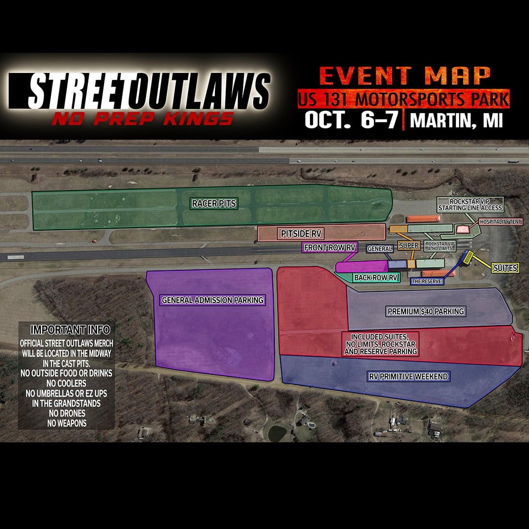 SPECIAL ANNOUNCEMENT EVENT INFO FOR US131 MOTORSPORTS PARK