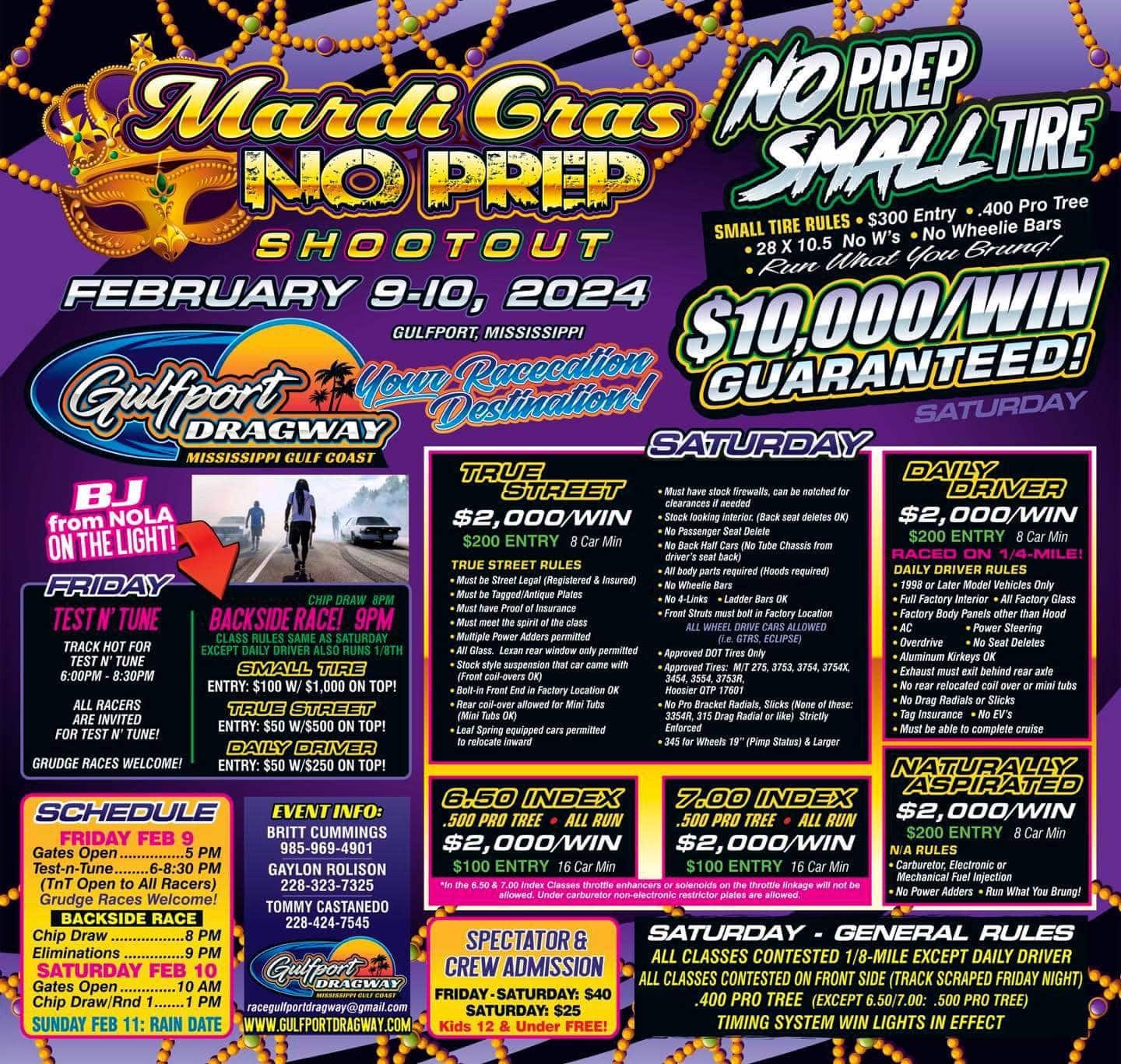 Mardi Gras No Prep Shootout Gulfport Dragway