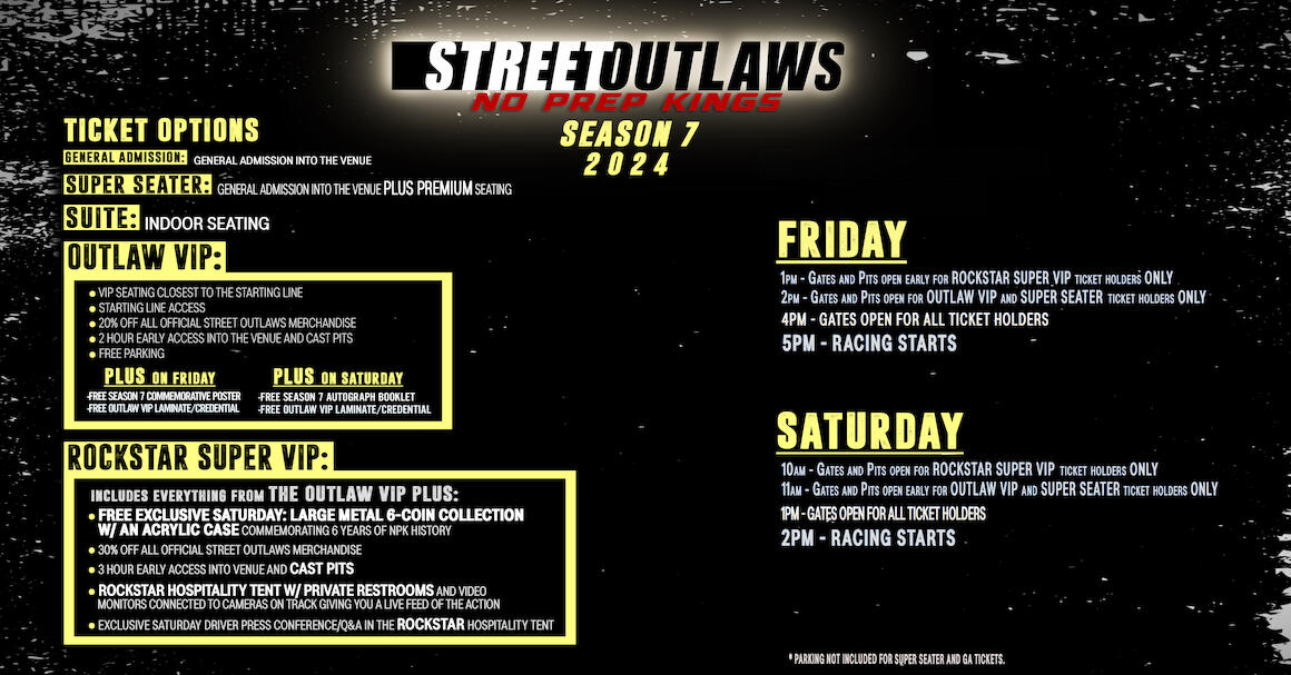 Street Outlaws No Prep Kings 2024 Season 7 Virginia Motorsports Park