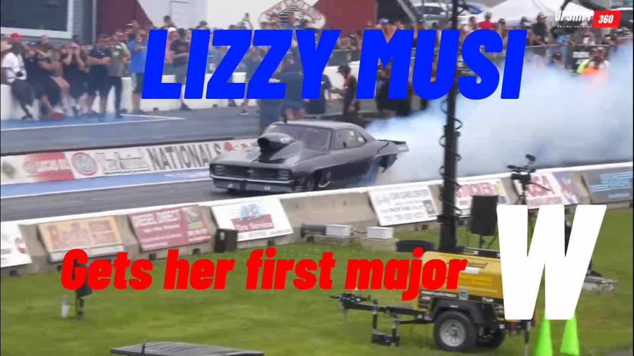 Lizzy Musi get her first win of the season in Epping NH (Outlaw big tire)