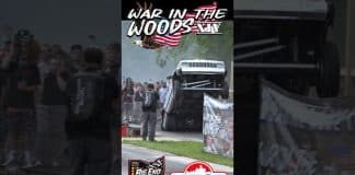 Jeep Cherokee puts it on the bumper at War in the Woods #wheelie #dragracing #racing #jeep