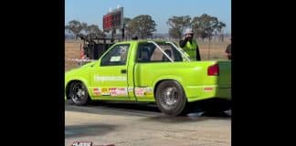 Big Tire Chevy Pickup no prep racing in Australia