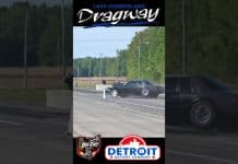 Foxbody Mustang loses control on the big end no prep racing #mustang #wreck #foxbody