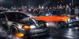 Extremely CLOSE Backside No Prep Drag Racing!