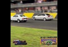Turbo V8 Capri no prep racing at Powercruise